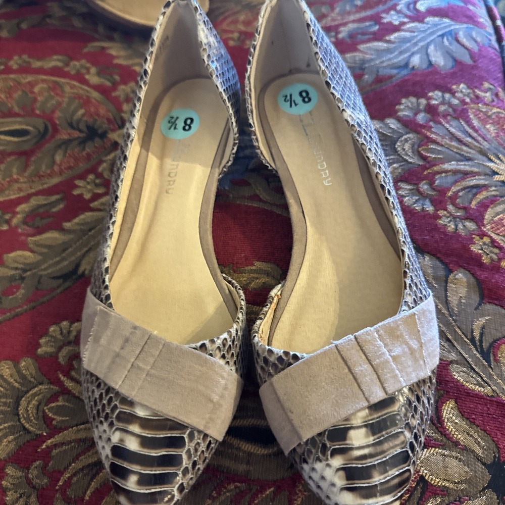 CL by Laundry Womens Gunner Snake Print Ballet Flats. Choose Size. New 8.5 M